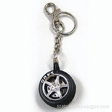 Aluminum Keychain, Available with Pendants in Different Shapes